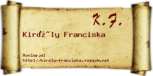 Király Franciska névjegykártya