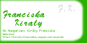 franciska kiraly business card